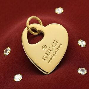 GUCCI Authentic Gold Heart Charm Pendant for Necklace
